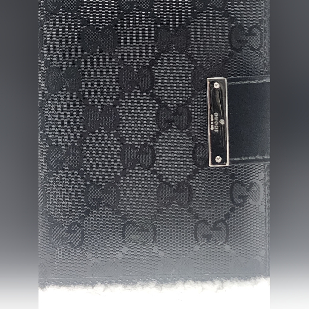Gucci Black Monogram Agenda Wallet with Sleek Design - Picture 2 of 7